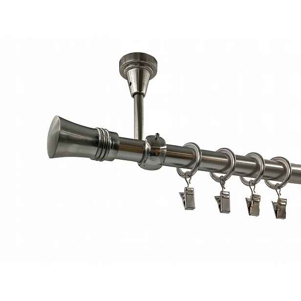 Garnýž Kovový Stropní 19mm galvanizovaný Nikl 120cm MIX Koncovek