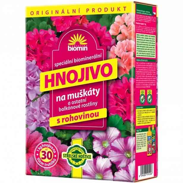 Hnojivo na muškáty a jiné balkónové rostliny s rohovinou 1 kg