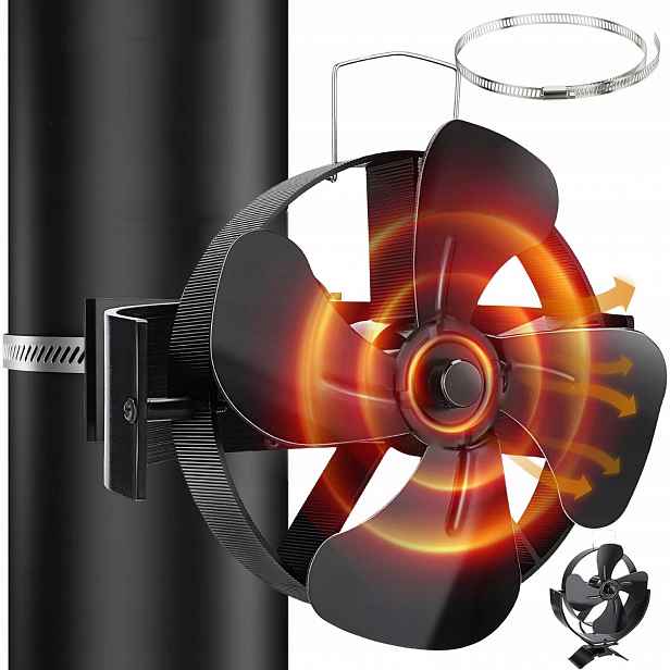 Krbový Ventilátor 4 Lopatek Tichý Černý Bez Elektrického Napájení