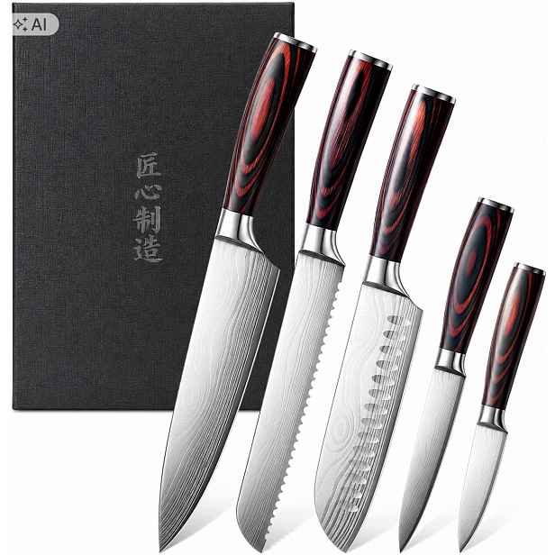 Nože Kuchyňské Nože Na Maso A Chléb Zeleniny Nerezová Ocel Santoku C60