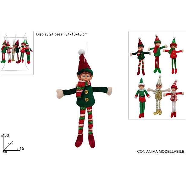 PROHOME - Skřítek závěsný kov 30cm různé druhy a barvy