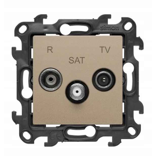Simon 24 Satelitní anténní zásuvka R-tv-sat koncový modul Champagne Mat