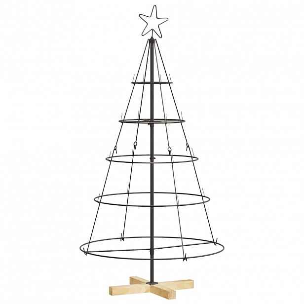 vidaXL Kovový vánoční stromek se stojanem KUOPIO 125 cm Ocel Černá