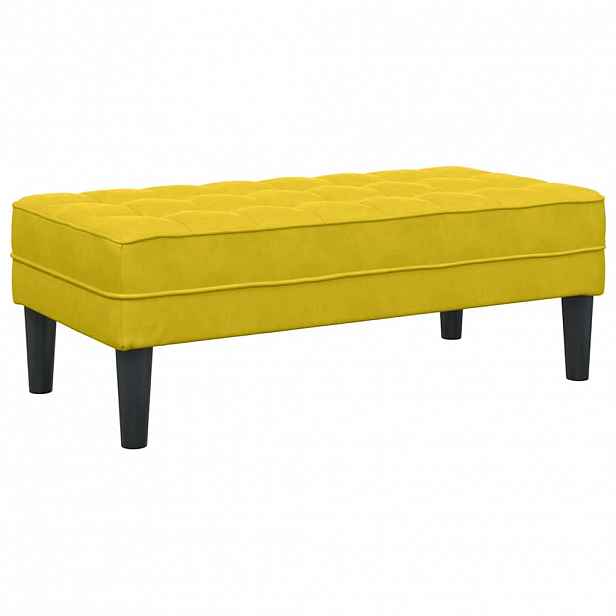 vidaXL lavice s polštářem Žlutá 113 x 57 x 39 cm samet