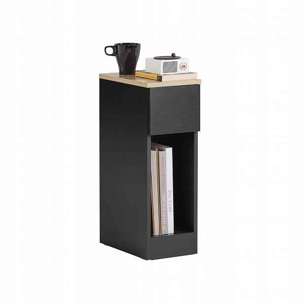 Stůl SoBuy FBT111-SCH Černý 20 cm 1 Šuplík Malý noční moderní