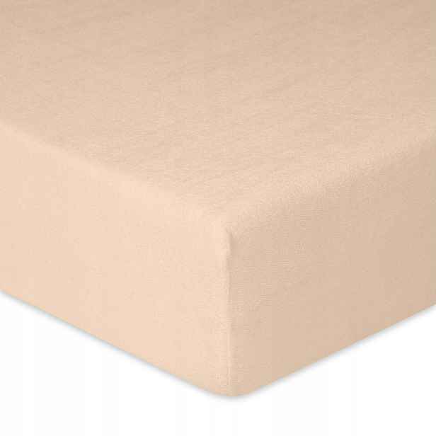 Froté prostěradlo s gumičkou 180/190x190/200x30 krémové Premium