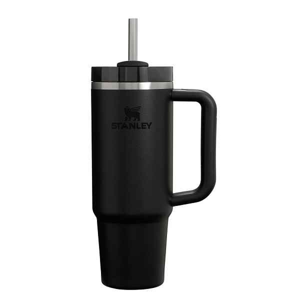 Černá termoska s brčkem z nerezové oceli 890 ml Quencher H2.O FlowState™ Tumbler Black 2.0 – Stanley