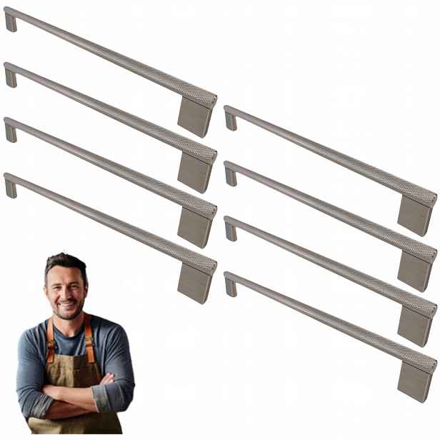 Nábytková Úchytka pro skříňku Zásuvky Barro 256 mm Ocel 8ks