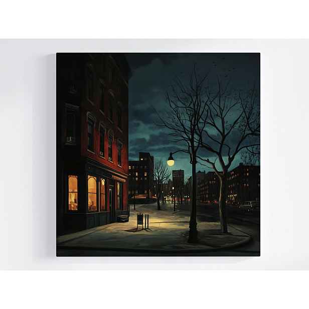 Obraz Na Plátně Canvas Město Ulice Lucerna Světlo Noc Temnota 50x50
