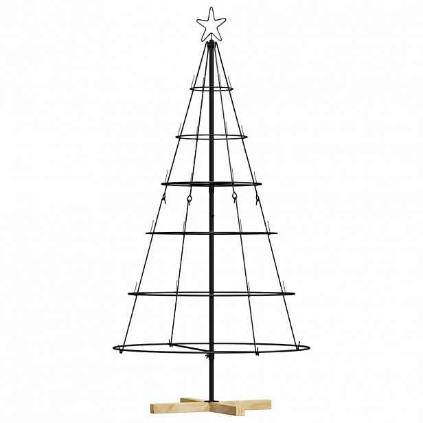 vidaXL Kovový vánoční stromek se stojanem KUOPIO 150 cm Ocel Černá