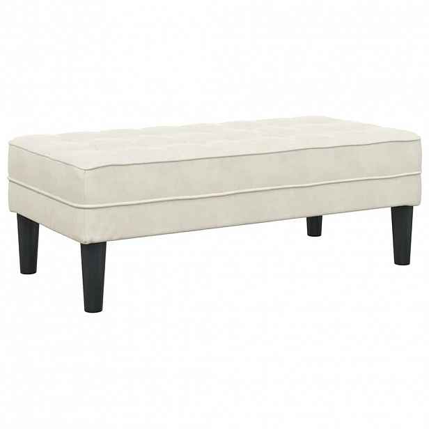 vidaXL lavice s polštářem Krémová 113 x 57 x 39 cm samet