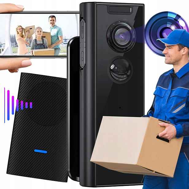 Bezdrátový Zvonek S Kamerou Pro Dveře Brány Smart Dálkový Náhled 5200MAH