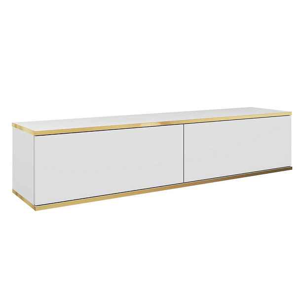 MASSENO TV STOLEK VENEZIA, 135x32x30 cm s 2 dvířky, bílý