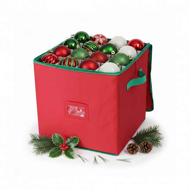 Relaxdays BOX Červený na vánoční koule 64 ks