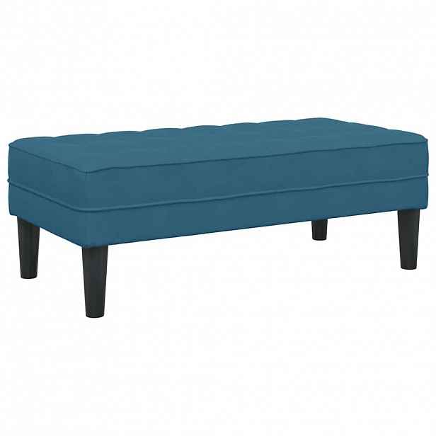 vidaXL lavice s polštářem Modrá 113 x 57 x 39 cm samet