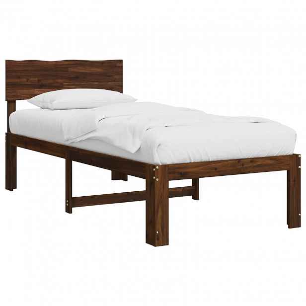 vidaXL Postel s čelem ROSTOCK Tmavě hnědá 75 x 190 cm