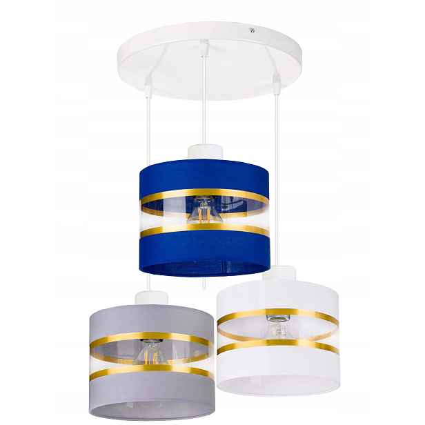 Závěsná Lampa Zwis stropní lustr Abažur 3xE27