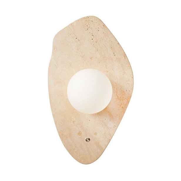 Béžové kamenné nástěnné svítidlo ø 10 cm Hilde – Opviq lights