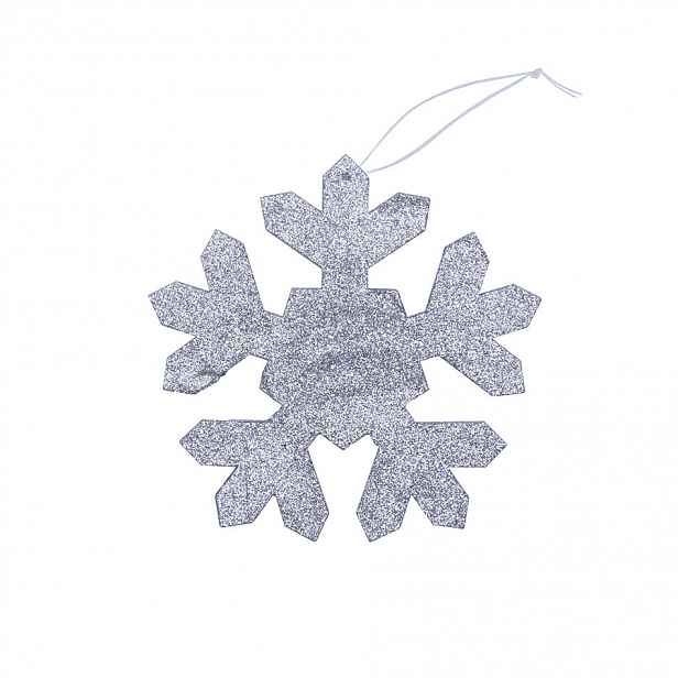 Vánoční ozdoba vločka I, pr. 15 cm, stříbrná, překližka, venkovní