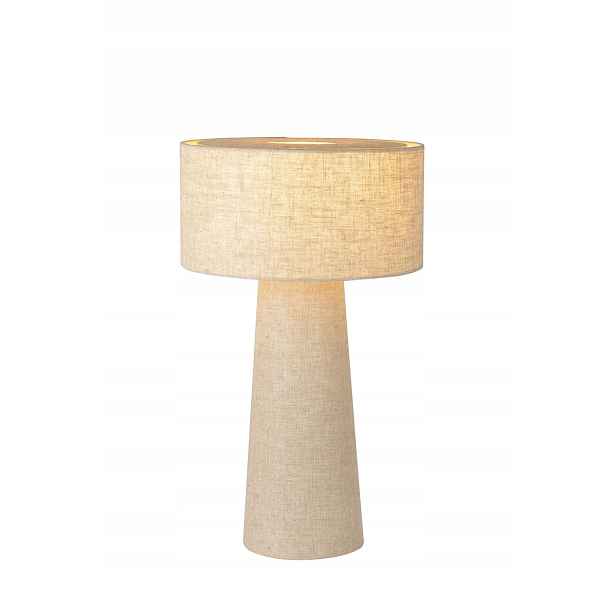 Dekorativní stolní lampa lenová E27 240W šedá/béžová Leeroy Lucide