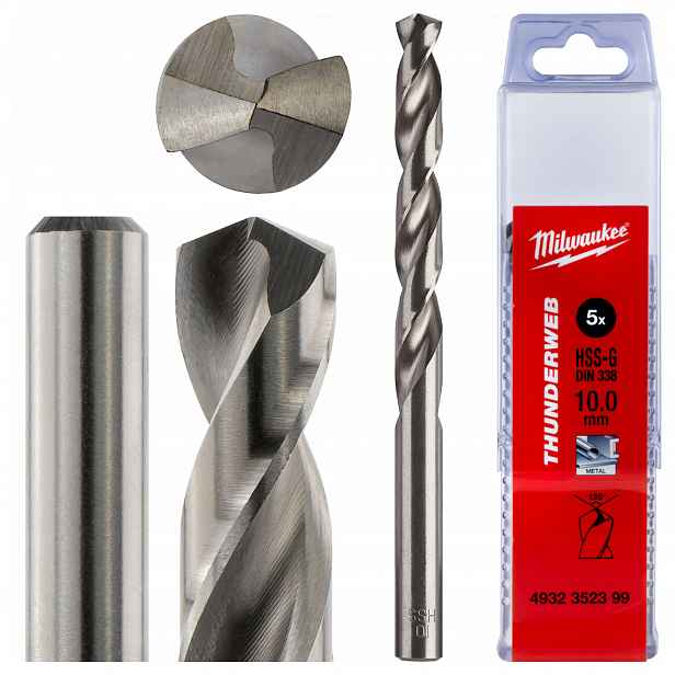 Vrtáky do kovu Milwaukee 10 mm 5 ks Hss-g Thunderweb