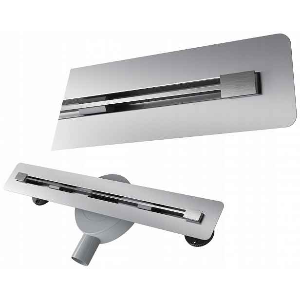 Lineární Odtok Pod Dlažbu 50 cm Ocel Sifon Sprchová Vanička Luno Inox
