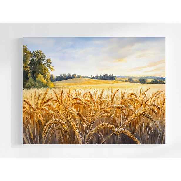 Plakát Pohled Na Krajinu Krajina Vesnice Pole Obilí Klasy 100x75