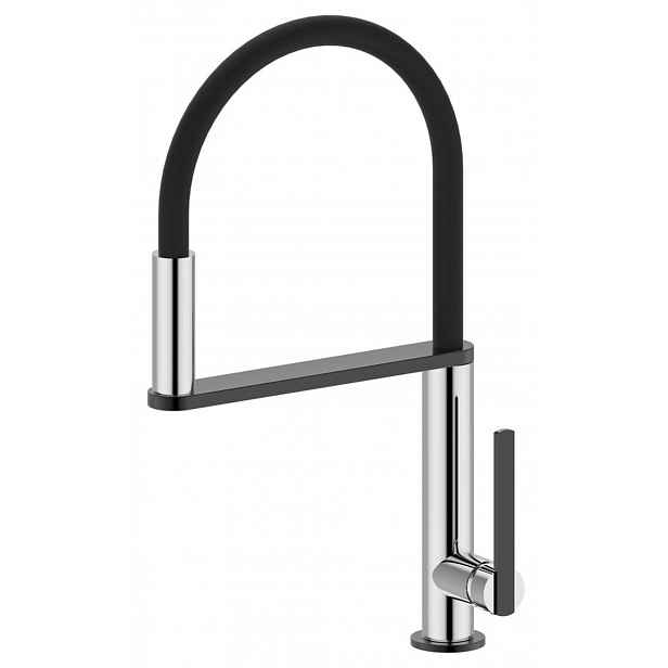 Sapho Nimoa - Dřezová baterie s flexibilním ramenem, chrom/černá MA640GM