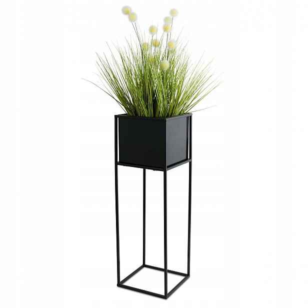 Stojanový květináč moderní stojan 70 cm černý