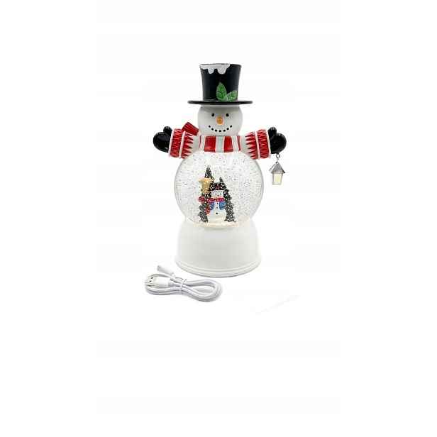 Vánoční sněhulák Sněhová koule Lampion Led 30 cm USB/Baterie