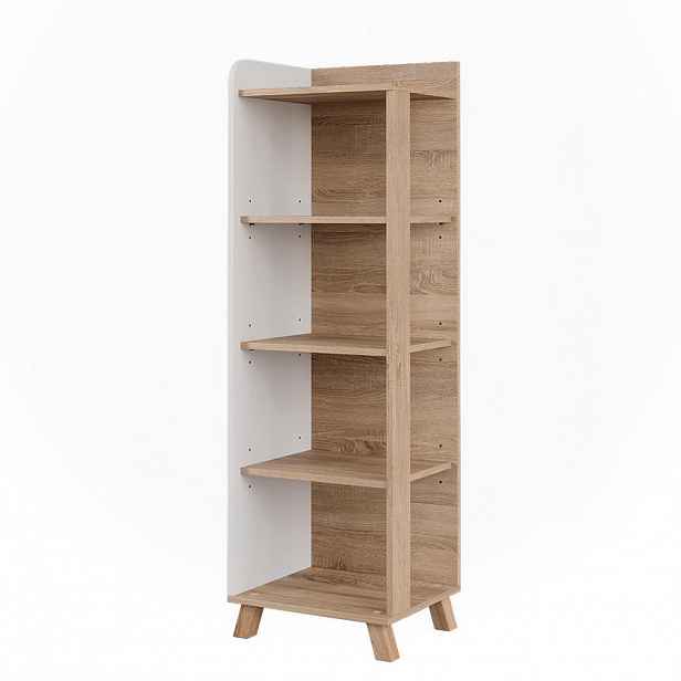 Vicco KOUPELNOVÁ POLIČKA Karen Sonoma/bílá 40 x 128 cm se 4 přihrádkami