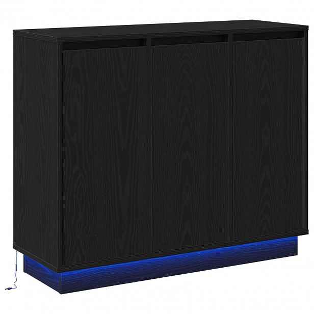 vidaXL LED komoda Černý dub 90 x 32 x 75 cm Kompozitní dřevo