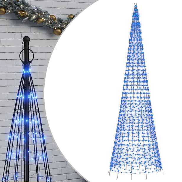 vidaXL LED vánoční stromek 1534 modrých LED 500 cm