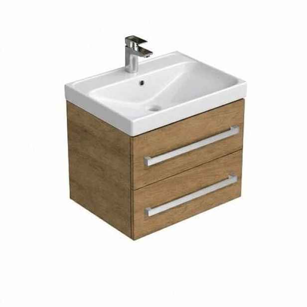 Koupelnová skříňka s umyvadlem SAT Cube Way 60x53x46 cm dub hickory mat CUBE46602DHBRE