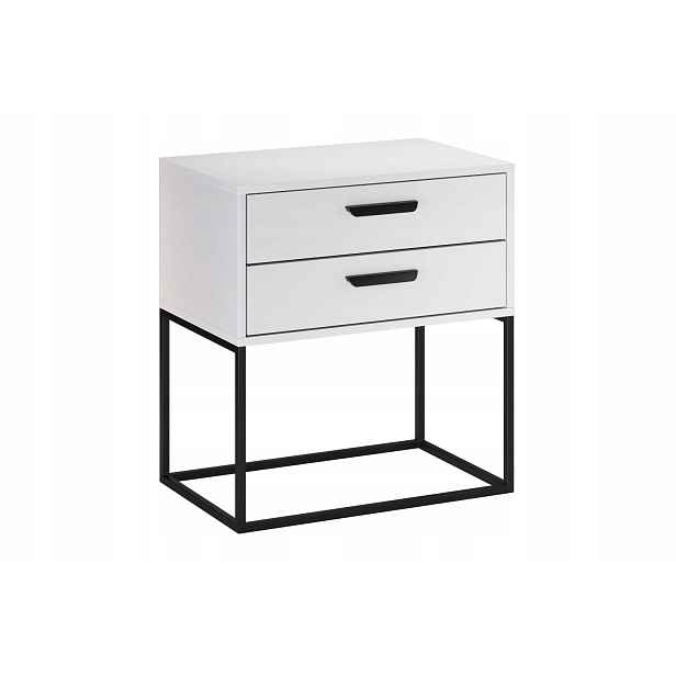 Szafka nocna z dwiema szufladami 60 cm Navello White