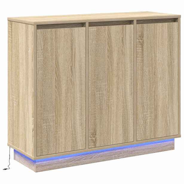 vidaXL LED komoda Sonoma dub 90 x 32 x 75 cm Kompozitní dřevo