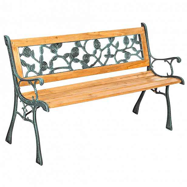 Zahradní lavička FAIZA dřevo / kov Tempo Kondela