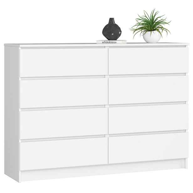 Ak furniture Komoda Rollo X 140 cm bílá matná