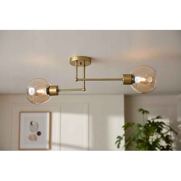 Euro-Lamp Stropní Svítidlo Edi 2 Zlaté Medové stínítko 2X60W Výrobce