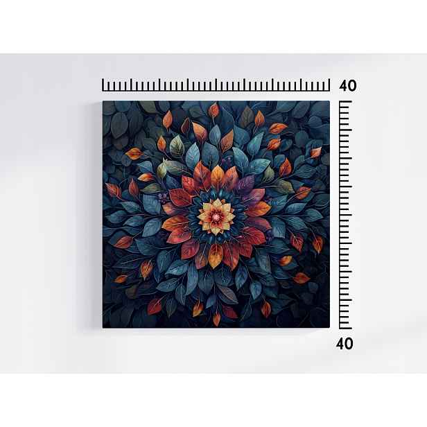 Obraz Na Plátně Mandala Listy Podzim Příroda Dekorace 50x50