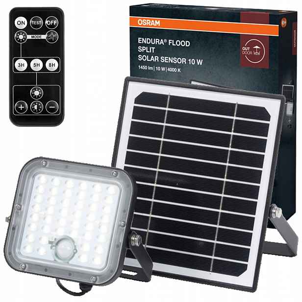 Led reflektorová lampa Solární Lampa se senzorem 10W 1400lm 4000K IP65