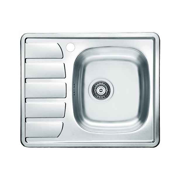 Alveus Zoom 10 PRAVÝ - nerezový obdélníkový dřez 615x500x155 mm s odkládací plochou (Základní sifon v ceně produktu)