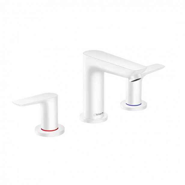 Hansgrohe Talis E - Umyvadlová baterie s výpustí, 3-otvorová instalace, matná bílá 71733700