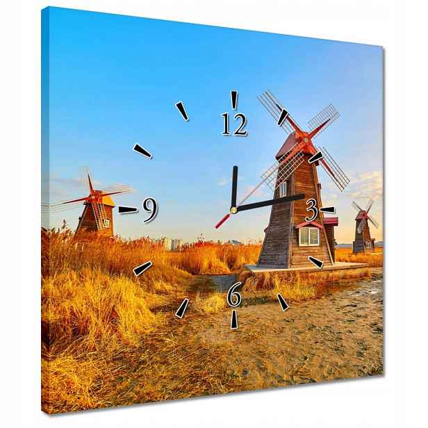 Hodiny 40x40 Dřevěný ventilátor