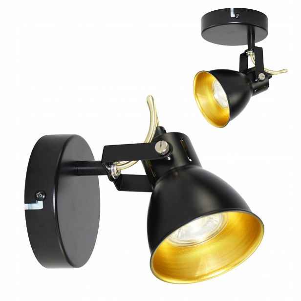 Led Spot Reflektor Oro Falco 1XGU10 Černý Zlatý Loft Nastavitelný Led-pol
