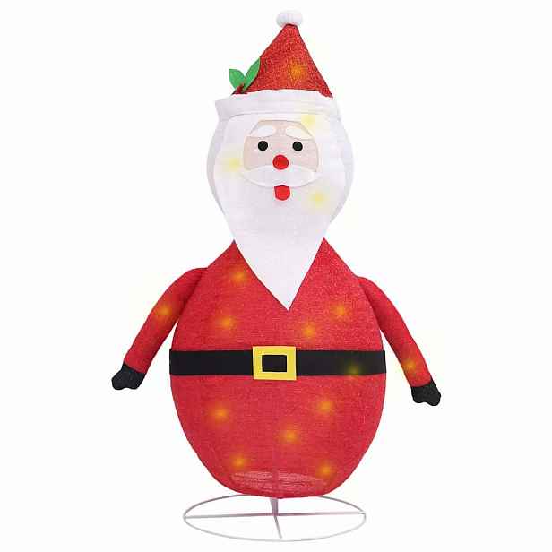 vidaXL Dekorativní vánoční Santa Claus s LED luxusní tkanina 120 cm