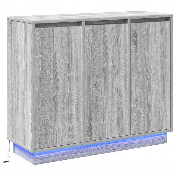 vidaXL LED komoda Šedá Sonoma 90 x 32 x 75 cm Kompozitní dřevo
