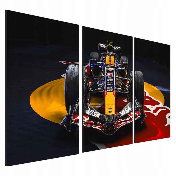 3-dílný obraz Max Verstappen Red Bull Racing Formule 1 triptych 40x90 cm
