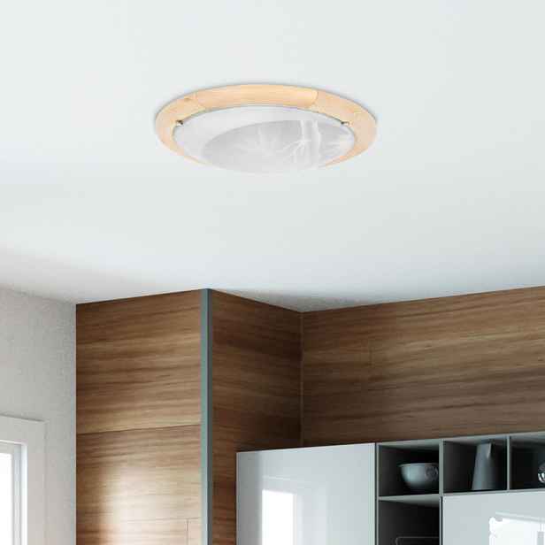 Stropní svítidlo Bambusové stropní svítidlo Dřevěné Standardní 1X60 W E27 Borovice