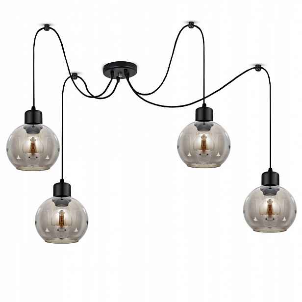 Skleněná závěsná stropní lampa Pavouk Kule